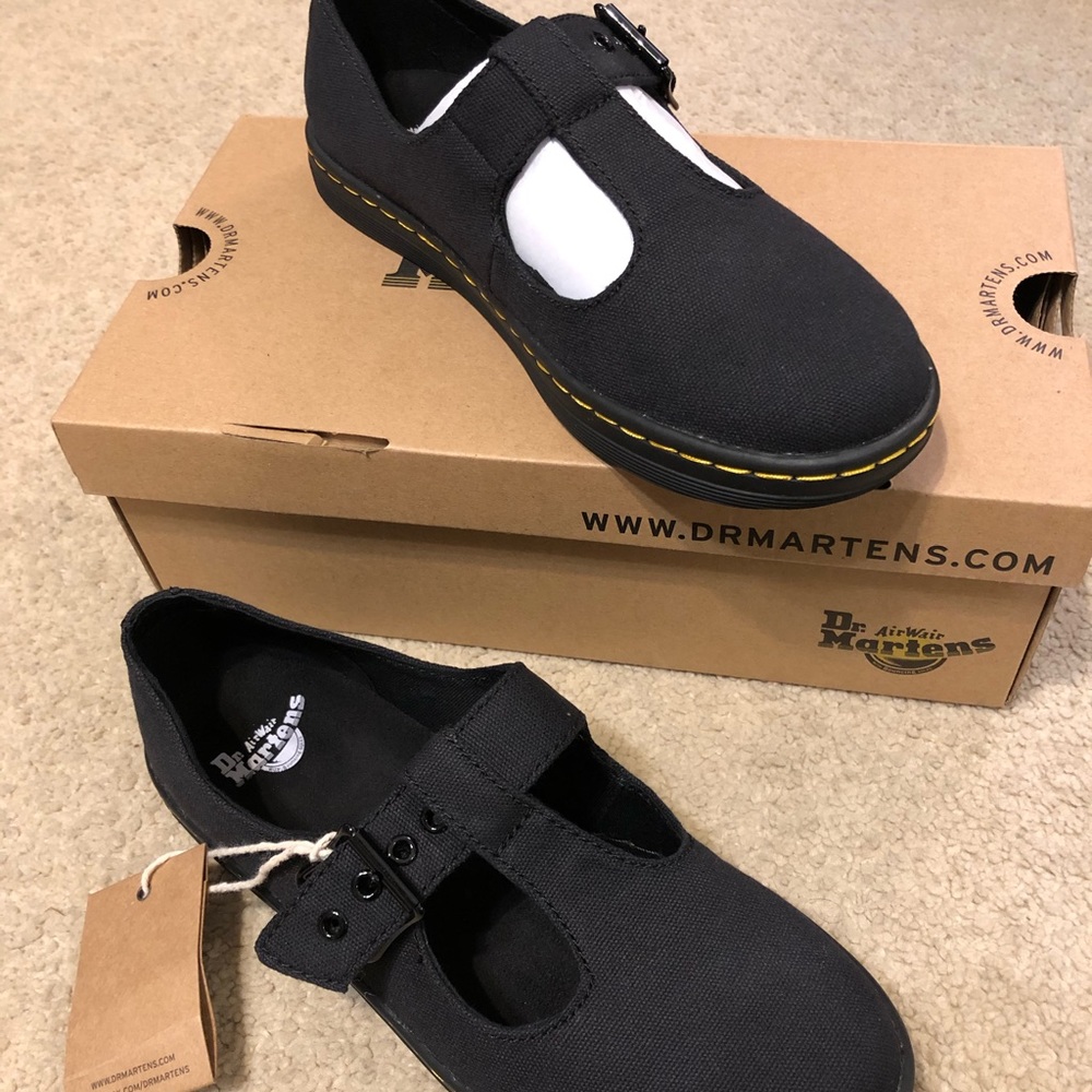 Women’s Doc Dr. Martens Black Canvas Mary Janes 6